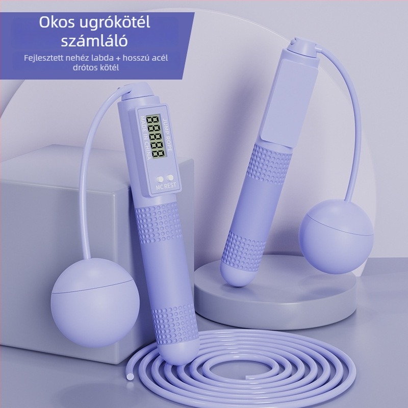 Csapágyas ugrókötél számlálóval, PVC anyagú edzéshez