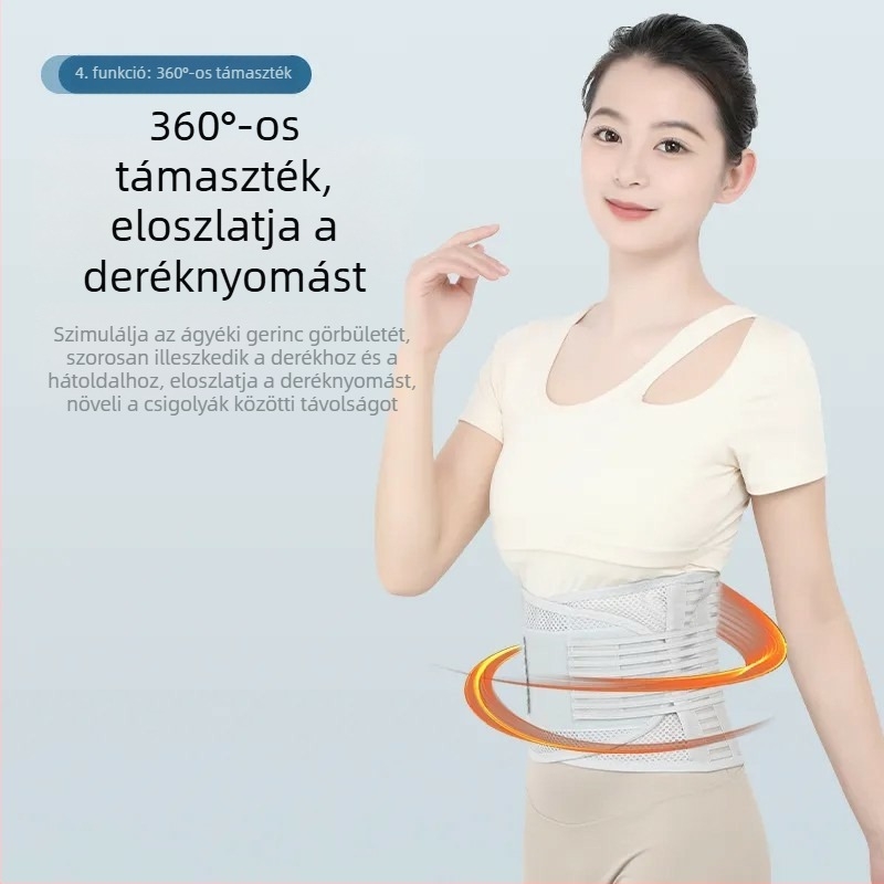 Négy évszakos derék-támasz tömörítő öv, légáteresztő hálós anyaggal és acéllemezzel