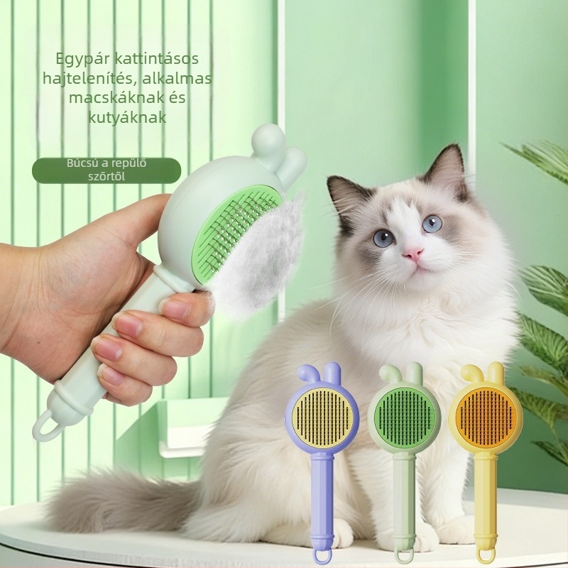All-in-One Állatgondozó Fésű Macskáknak és Kutyáknak – Szőrtelenítés és Masszázs, PP Műanyag, Modell PG048