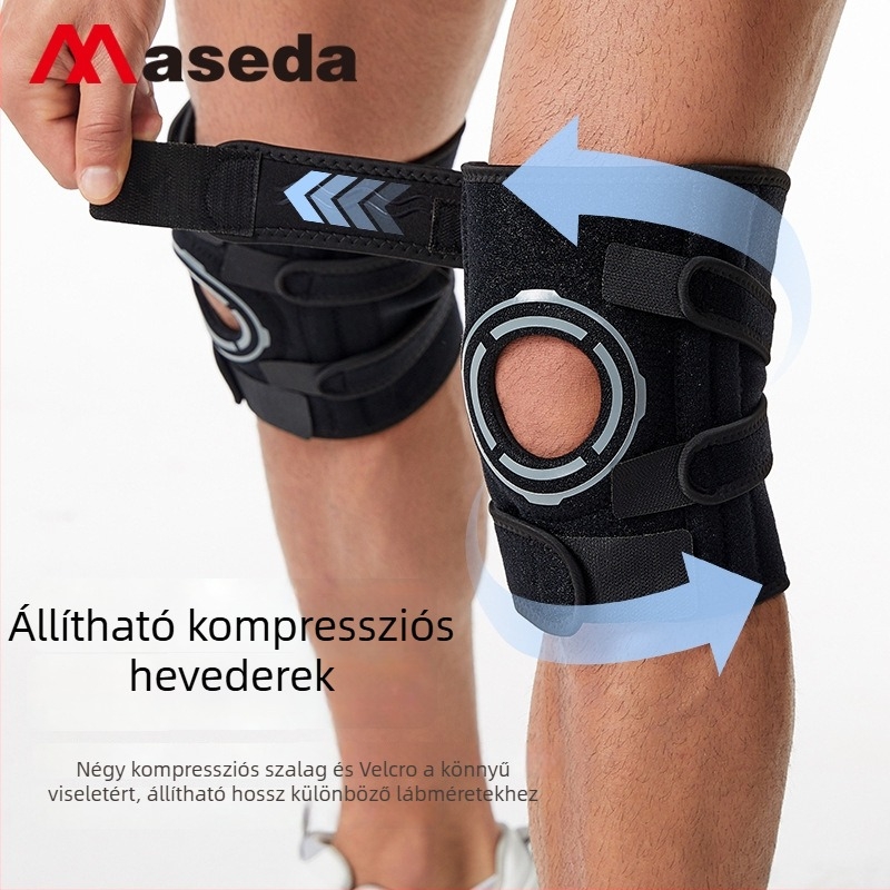 Mystar térdvédők OK anyagból készült kompressziós védelemmel és ütéscsillapító támaszokkal, kosárlabda, futás és hegymászás számára
