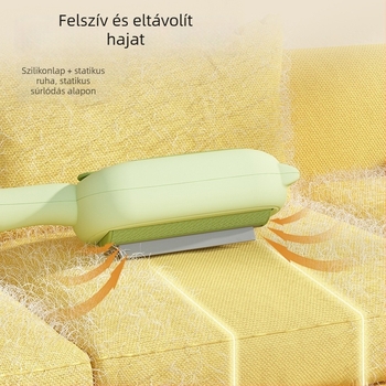 Elektrostatikus adszorpciós kisállat szőr eltávolító kefe – kétirányú szőrszál-eltávolítás, ívelt kialakítás, ABS, hosszú szőrű macskáknak