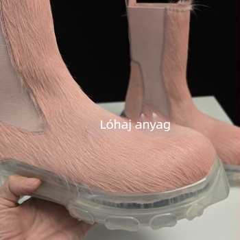 Chelsea bakancs, magas szárú, vastag sarok, kerek orr, első réteg marhabőr