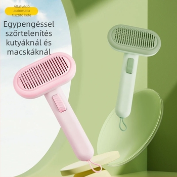 Állati szőrzetápoló eszköz — ABS + rozsdamentes acél; automata fésülés macskák és kutyák számára; lebegő szőrszálak eltávolítása