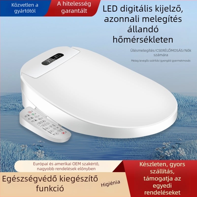 Intelligens vécéfedél fertőtlenítéssel, univerzális kompatibilitás, automata működés, ülés melegítés, fúvócső öntisztítás, meleg levegő szárítás, víz hőmérséklet-szabályozás, víznyomás-szabályozás, modell 510-08B