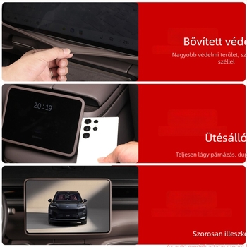 NIO ES8 középkonzol szilikon kijelzővédő, belső fólia, öntapadó telepítés