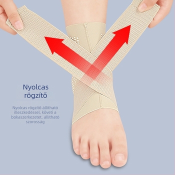 Bokavédő beépített párnával, vékony kialakítású, rögzítő szíjjal, felnőtteknek, hegymászás