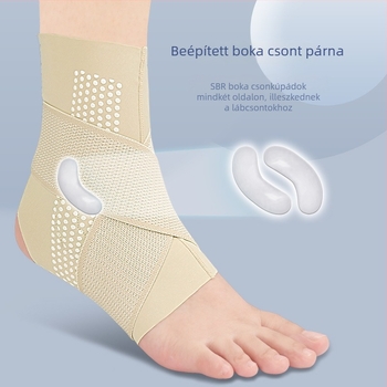 Bokavédő beépített párnával, vékony kialakítású, rögzítő szíjjal, felnőtteknek, hegymászás