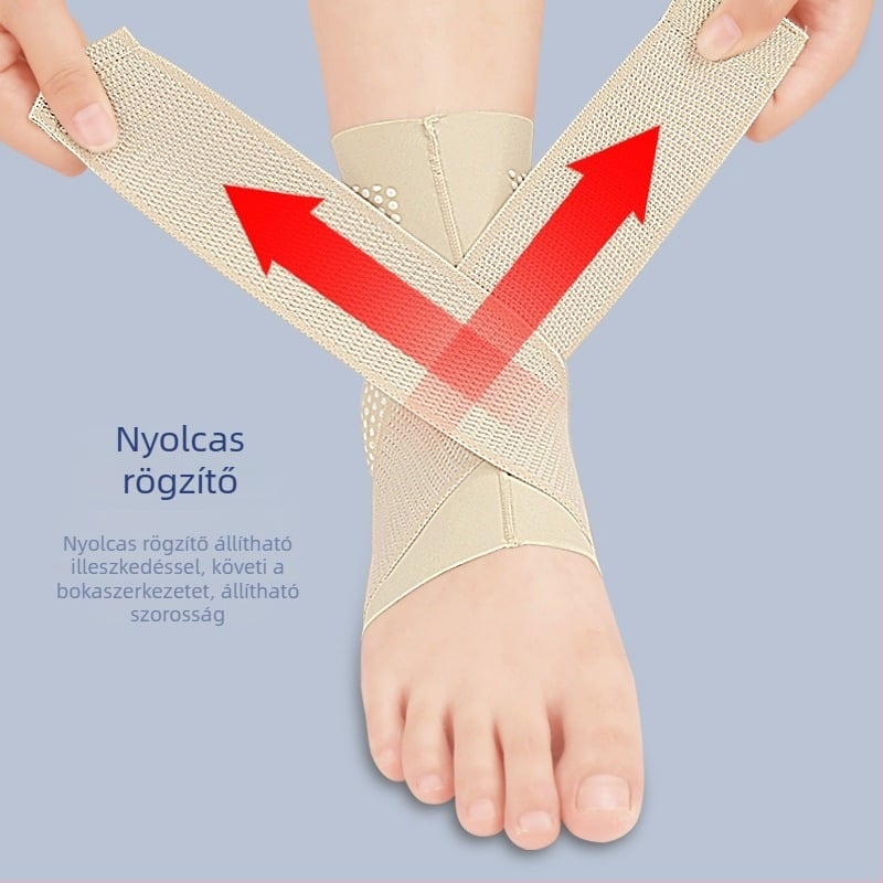 Bokavédő beépített párnával, vékony kialakítású, rögzítő szíjjal, felnőtteknek, hegymászás