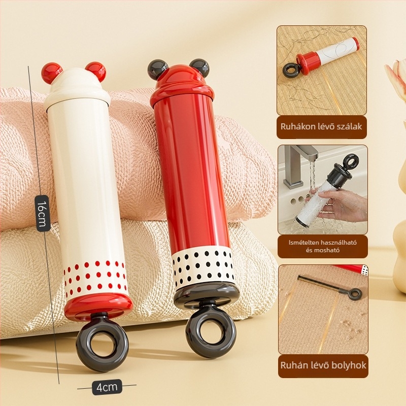 Mini roller a ruhaszőrszálak eltávolítására – mosható, 2-in-1 haj és por tisztító, ABS műanyag, márka One chestnut