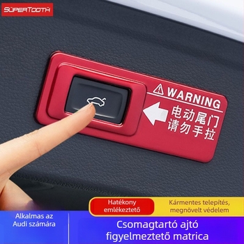 Audi Q7 Q5L Q8 Q3 A7 elektromos hátsó ajtó figyelmeztető matrica – műanyag dekoratív kiegészítő, logó nélkül