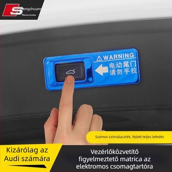 Audi Q7 Q5L Q8 Q3 A7 elektromos hátsó ajtó figyelmeztető matrica – műanyag dekoratív kiegészítő, logó nélkül