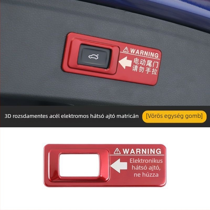 Audi Q7 Q5L Q8 Q3 A7 elektromos hátsó ajtó figyelmeztető matrica – műanyag dekoratív kiegészítő, logó nélkül
