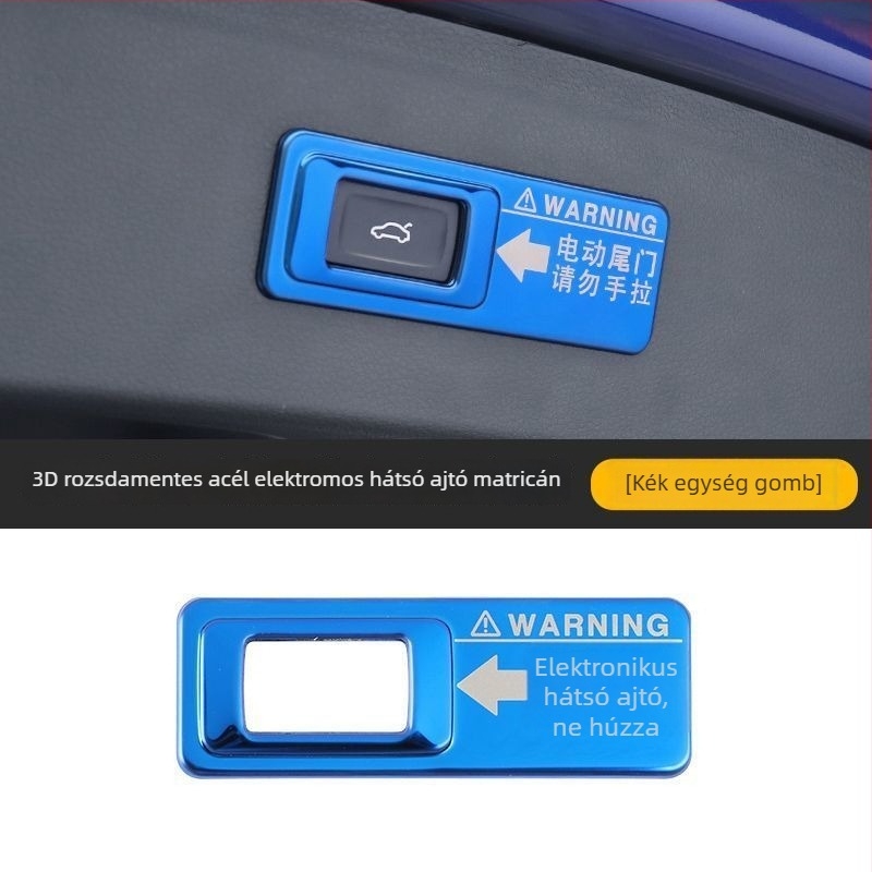 Audi Q7 Q5L Q8 Q3 A7 elektromos hátsó ajtó figyelmeztető matrica – műanyag dekoratív kiegészítő, logó nélkül