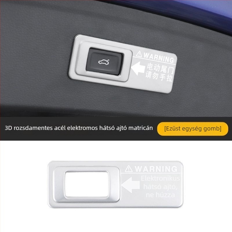 Audi Q7 Q5L Q8 Q3 A7 elektromos hátsó ajtó figyelmeztető matrica – műanyag dekoratív kiegészítő, logó nélkül