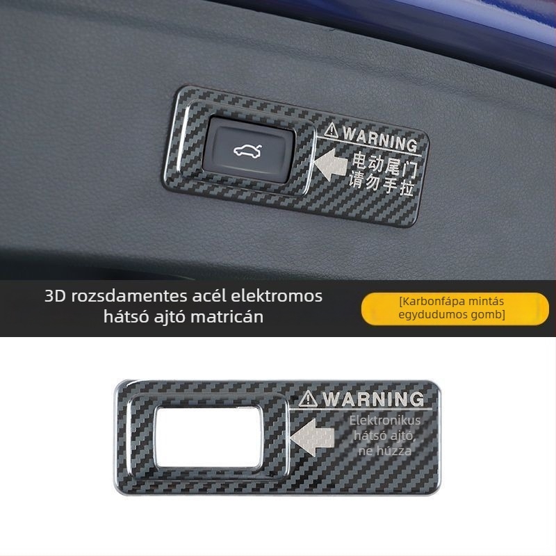 Audi Q7 Q5L Q8 Q3 A7 elektromos hátsó ajtó figyelmeztető matrica – műanyag dekoratív kiegészítő, logó nélkül