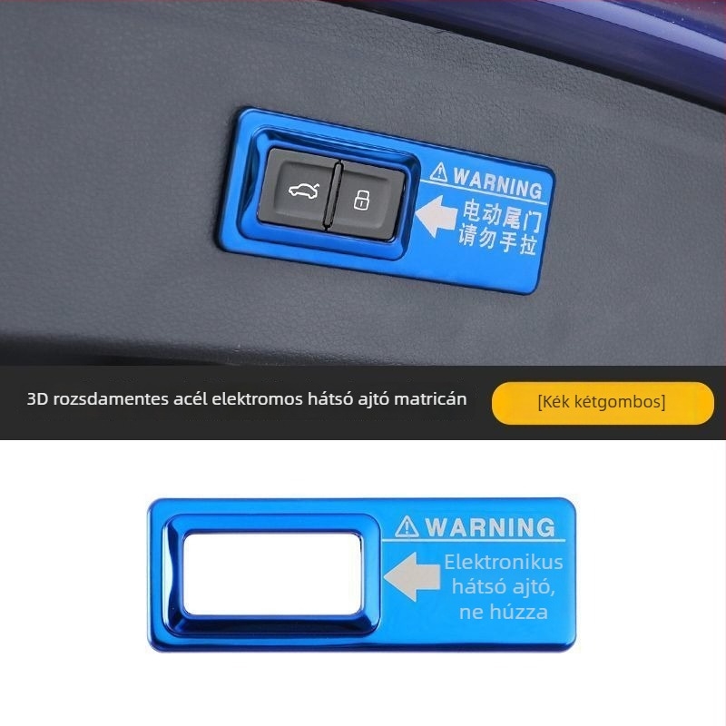 Audi Q7 Q5L Q8 Q3 A7 elektromos hátsó ajtó figyelmeztető matrica – műanyag dekoratív kiegészítő, logó nélkül