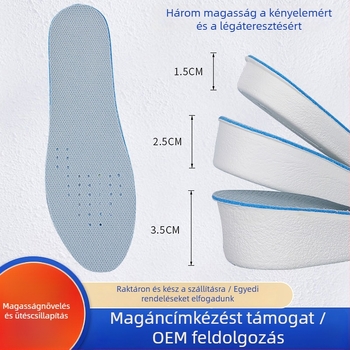 EVA talpbetét magasító funkcióval, dezodoráló, nedvességelnyelő, ütéscsillapító, légáteresztő, alkalmas sneakershez, bakancsokhoz és utcai lábbelikhez