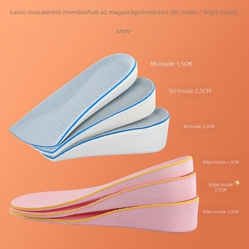 EVA talpbetét magasító funkcióval, dezodoráló, nedvességelnyelő, ütéscsillapító, légáteresztő, alkalmas sneakershez, bakancsokhoz és utcai lábbelikhez