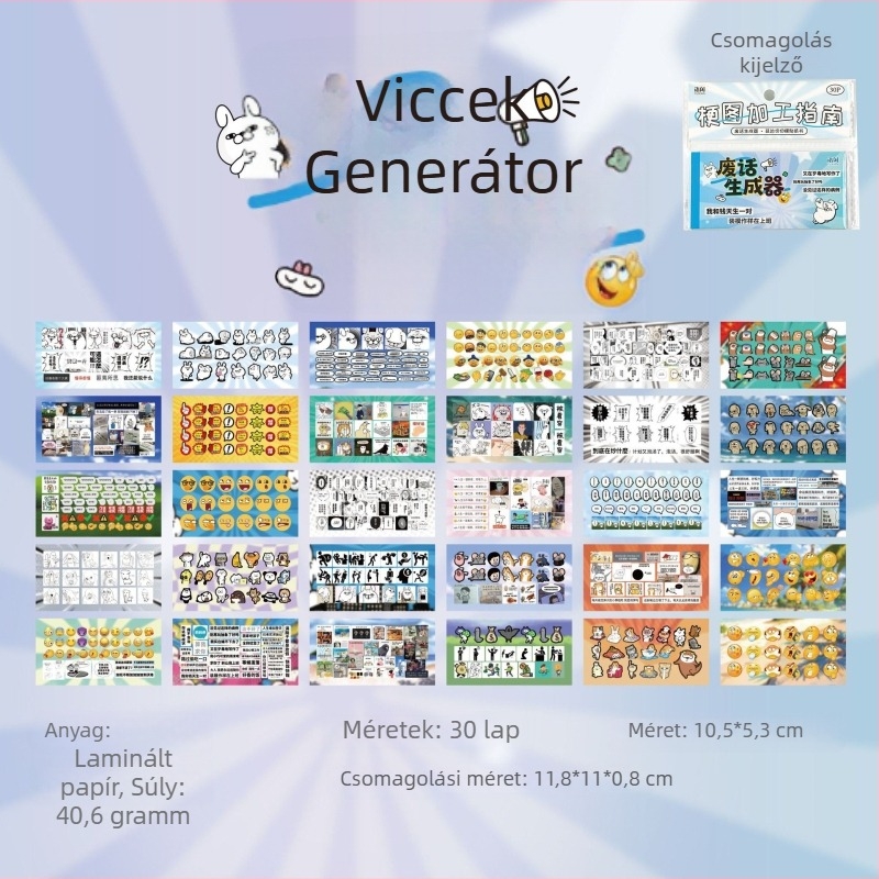 Telefon tok tervezéséhez matricás készlet - Yu xian márka, bevonatos papír, INS stílus, Nyomtatás, 30 darab