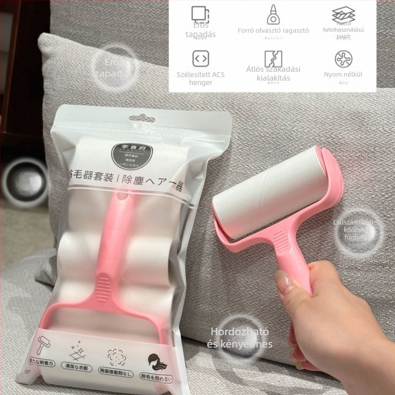 Ruhaszálhúzó görgő cserélhető ragasztópapírral maggal, műanyag testtel, modern minimalista stílus