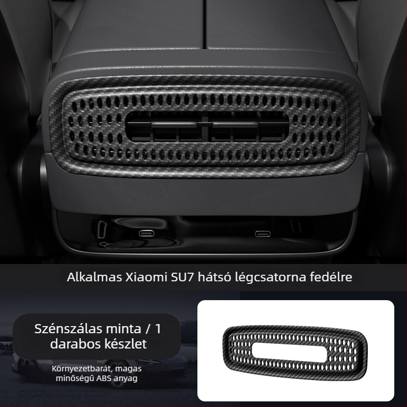 Xiaomi SU7-hez készített hátsó légkivezető védőfedél és hátsó töltőport védőfedél – belső módosítási kiegészítő, Liudu/six°