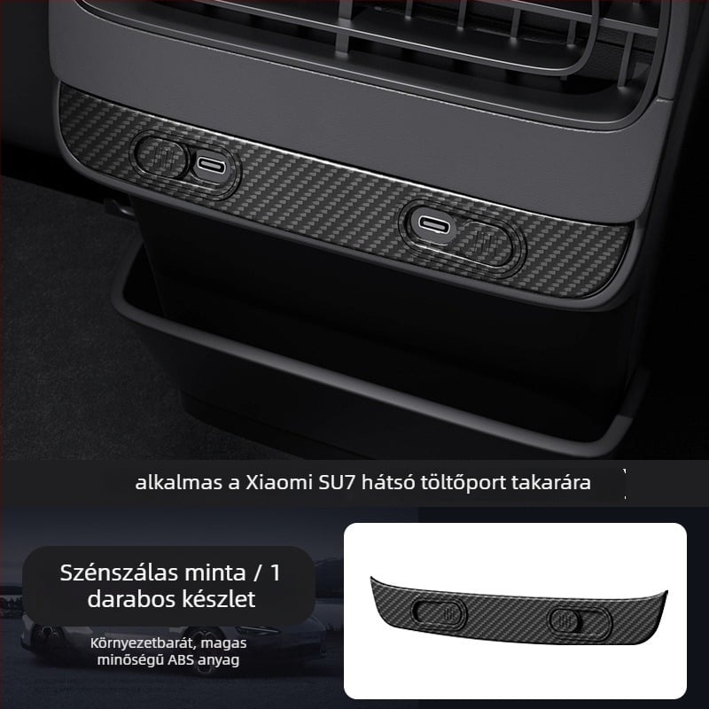 Xiaomi SU7-hez készített hátsó légkivezető védőfedél és hátsó töltőport védőfedél – belső módosítási kiegészítő, Liudu/six°