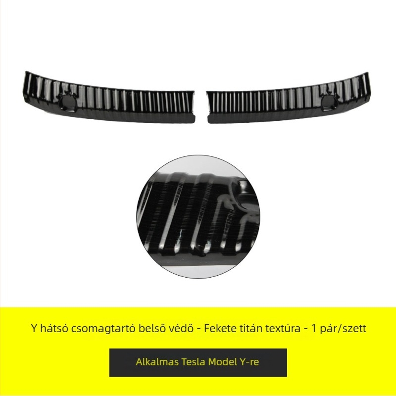 Rozsdamentes acélból készült beépített hátsó küszöbvédő szalag Tesla Model 3-hoz, logónyomtatás és testreszabható magáncímke