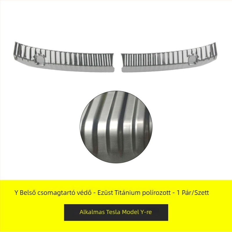 Rozsdamentes acélból készült beépített hátsó küszöbvédő szalag Tesla Model 3-hoz, logónyomtatás és testreszabható magáncímke