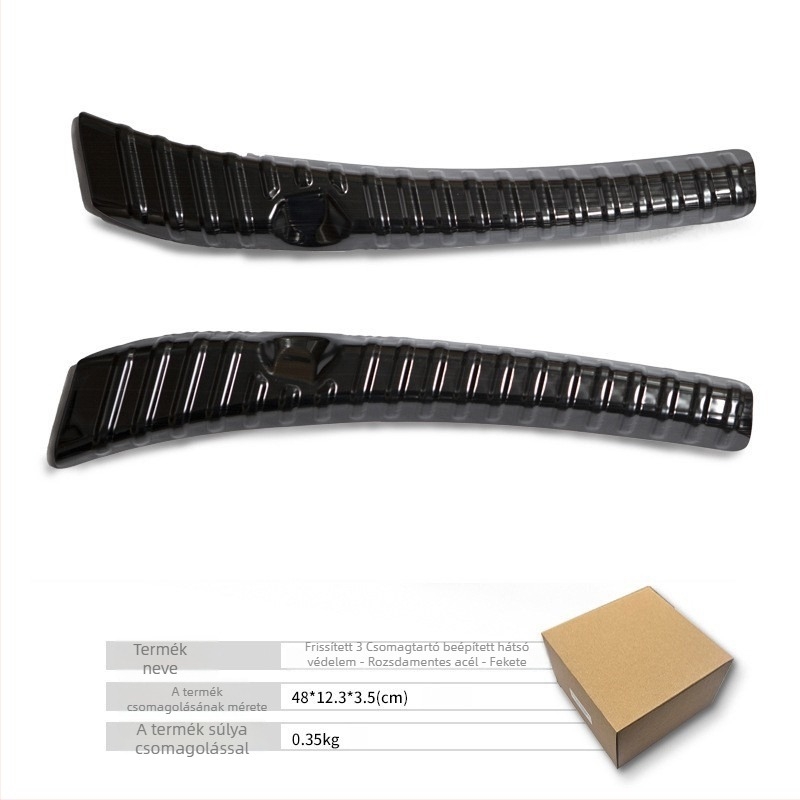 Rozsdamentes acélból készült beépített hátsó küszöbvédő szalag Tesla Model 3-hoz, logónyomtatás és testreszabható magáncímke