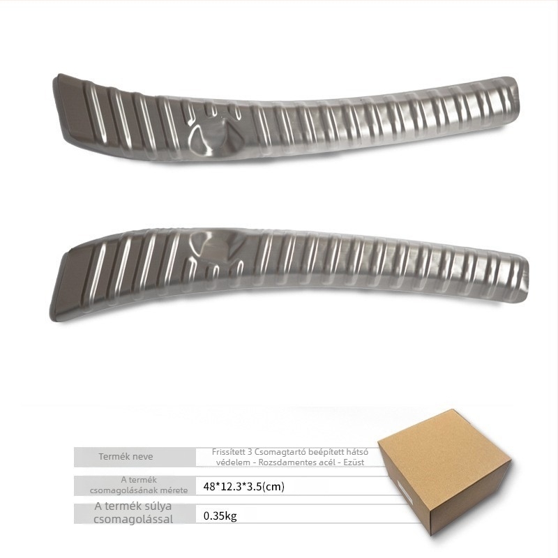 Rozsdamentes acélból készült beépített hátsó küszöbvédő szalag Tesla Model 3-hoz, logónyomtatás és testreszabható magáncímke