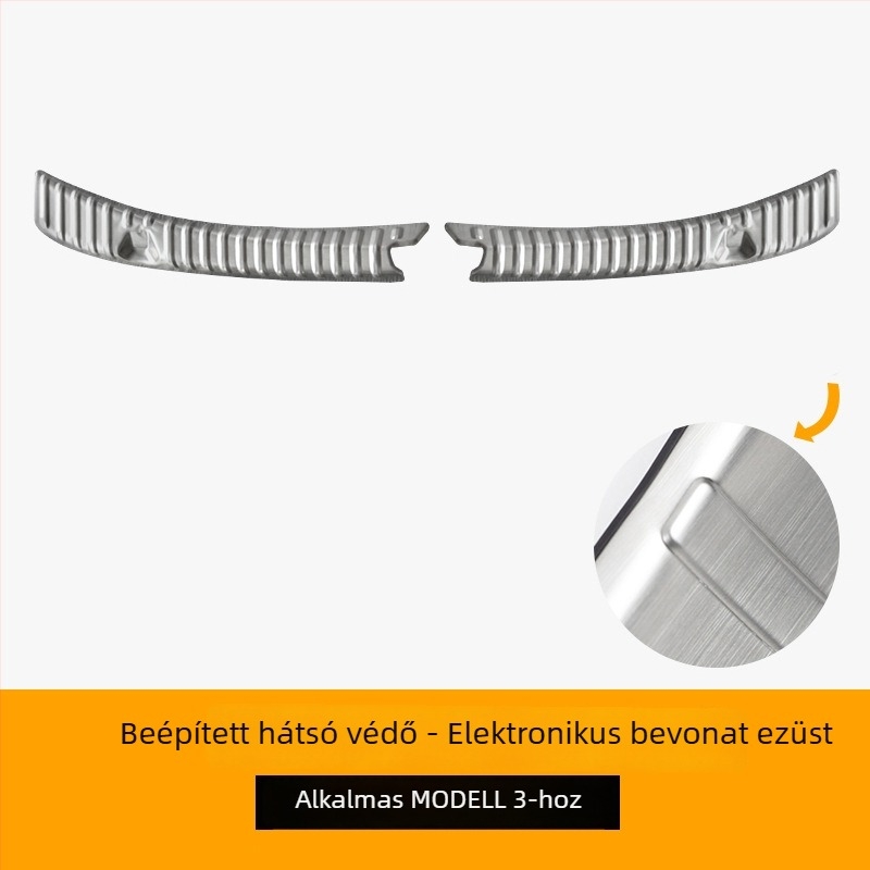 Rozsdamentes acélból készült beépített hátsó küszöbvédő szalag Tesla Model 3-hoz, logónyomtatás és testreszabható magáncímke