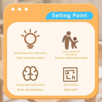 Asztali játék – interaktív betűkihívás 4–6 évesek számára, műanyag darabok, színes doboz