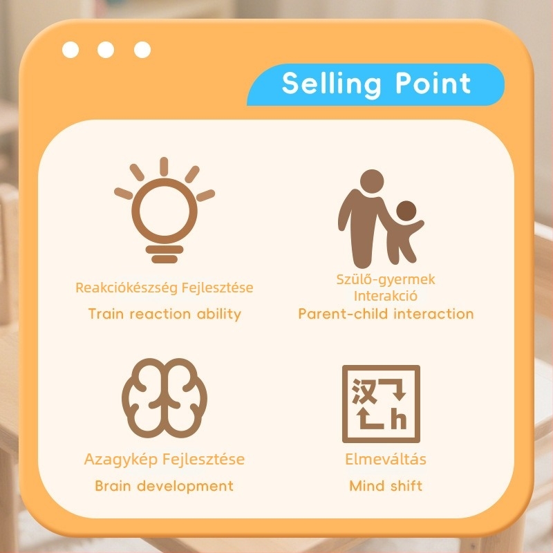 Asztali játék – interaktív betűkihívás 4–6 évesek számára, műanyag darabok, színes doboz