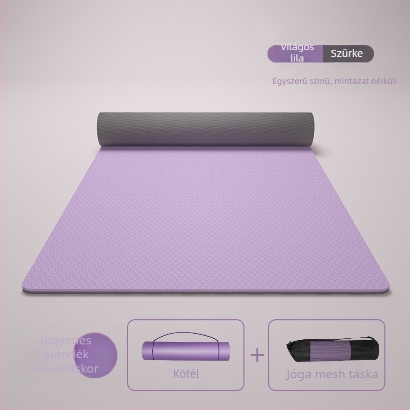 Three Brahma TPE jóga matrac csúszásmentes felülettel, megnövelt vastagsággal, 12 mm vastagság, 1 kg, egyszínű mintázat