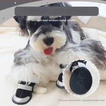 Kutyacipő báránygyapjúból, vízálló, csúszásmentes, meleg, kopásálló gumitalppal