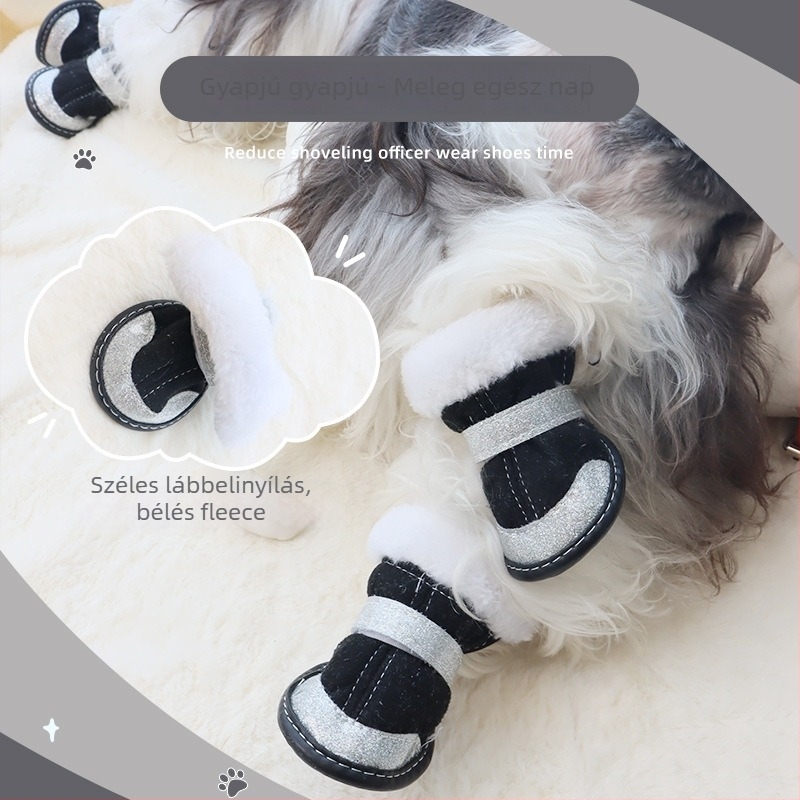 Kutyacipő báránygyapjúból, vízálló, csúszásmentes, meleg, kopásálló gumitalppal