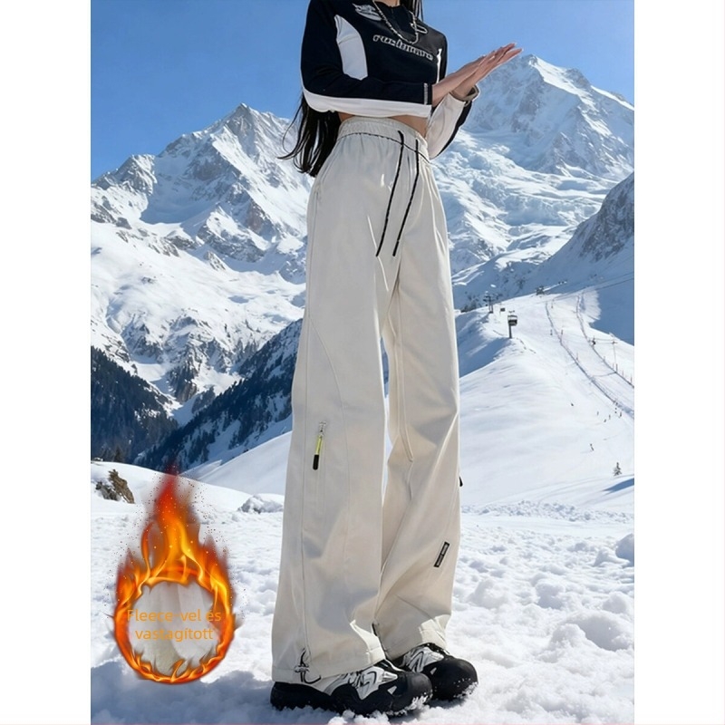 Férfi téli termo nadrág fleece-béléssel extrém hideg (-40°C) esetére, vastag sí- és túranadrág, háromvédelmi funkcióval