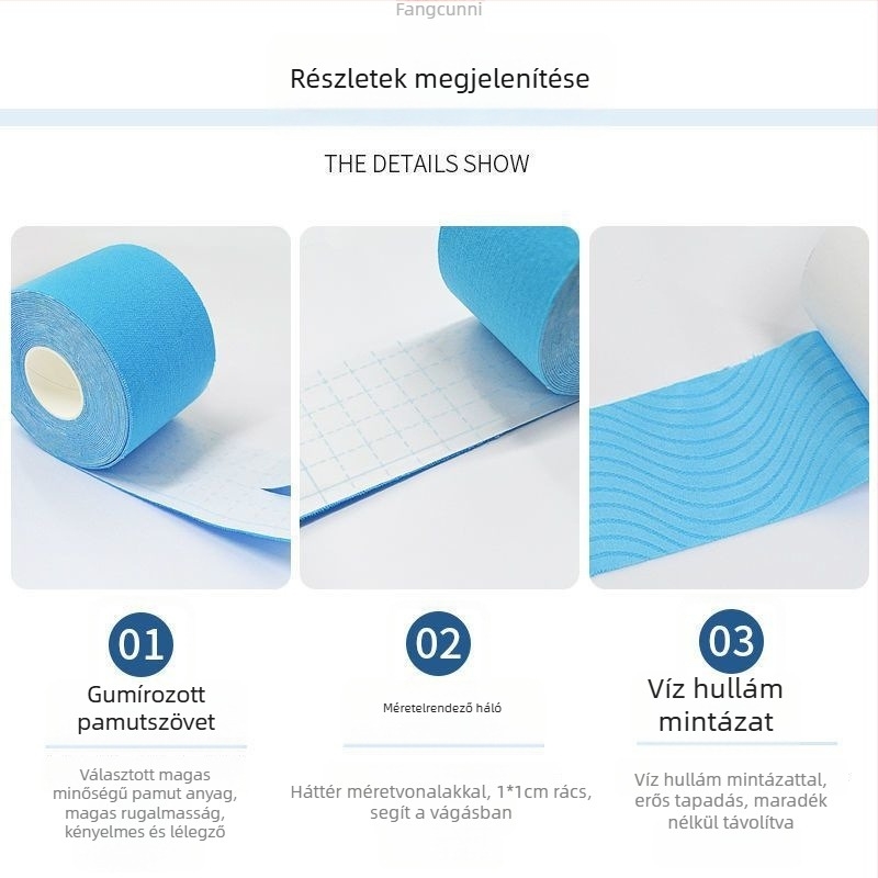 Öntapadós elasztikus bandázs sportizmokhoz, pamut alapú, húzódások megelőzése, rehabilitáció támogatása.