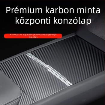 Tesla Model 3 középkonzol szénszálas panel matrica – belső módosítás kiegészítő (új verzió)