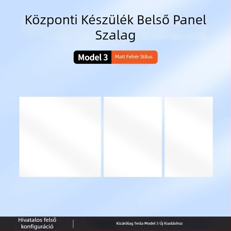Tesla Model 3 középkonzol szénszálas panel matrica – belső módosítás kiegészítő (új verzió)