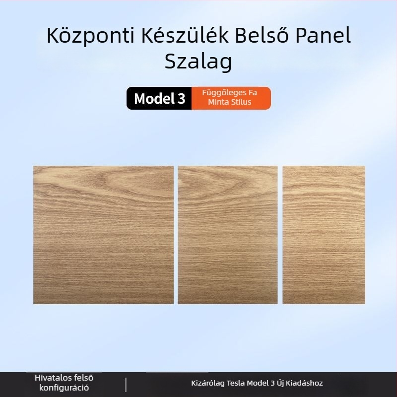 Tesla Model 3 középkonzol szénszálas panel matrica – belső módosítás kiegészítő (új verzió)