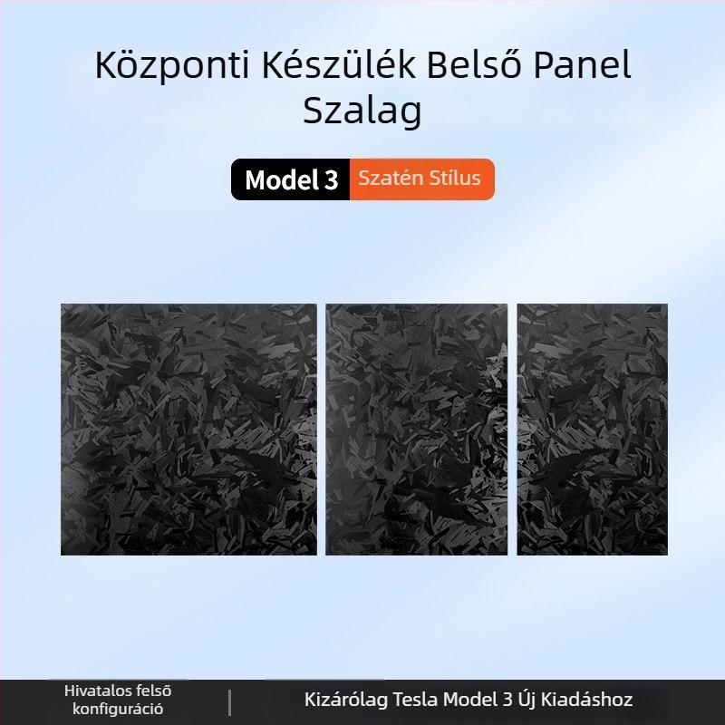 Tesla Model 3 középkonzol szénszálas panel matrica – belső módosítás kiegészítő (új verzió)