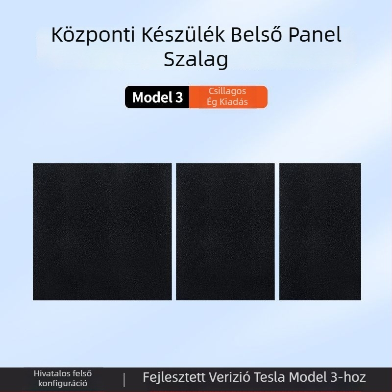 Tesla Model 3 középkonzol szénszálas panel matrica – belső módosítás kiegészítő (új verzió)