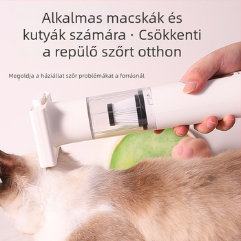 Vezeték nélküli háziállat-gondozó porszívó a szőr eltávolítására — mindent egyben, görbült szőrkefe, ABS burkolat, hosszú szőrű macskáknak
