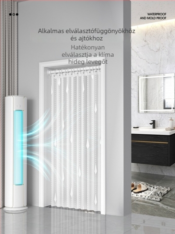 PEVA Zuhanyfüggöny Készlet – Francia Stílus, Vízálló Fürdőszobai Partíciófüggöny és Ajtófüggöny, Szerelés Fúrás Nélkül