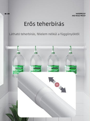 PEVA Zuhanyfüggöny Készlet – Francia Stílus, Vízálló Fürdőszobai Partíciófüggöny és Ajtófüggöny, Szerelés Fúrás Nélkül