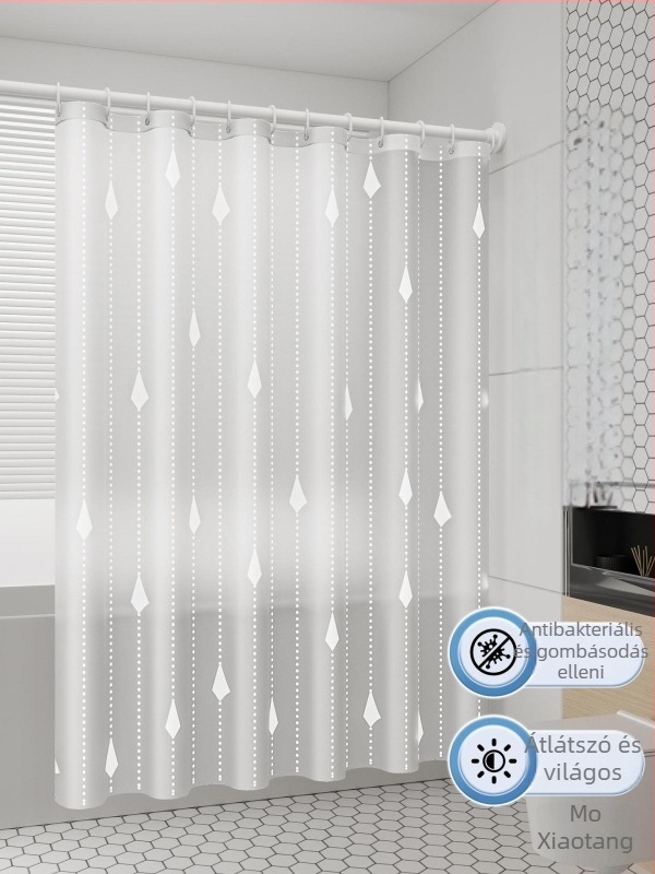 PEVA Zuhanyfüggöny Készlet – Francia Stílus, Vízálló Fürdőszobai Partíciófüggöny és Ajtófüggöny, Szerelés Fúrás Nélkül