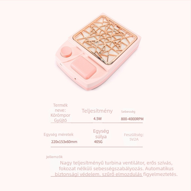 Körömvákuum turbina, nagy teljesítmény, por szűrés a köröm eltávolításához, állítható sebesség, szalon használatra