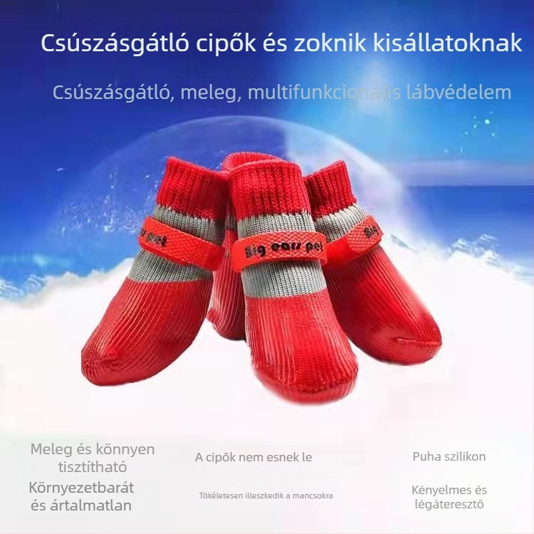Macska- és kutyalábakra való csizma – vízálló, karcolásálló, puha talpú, meleg téli csizma