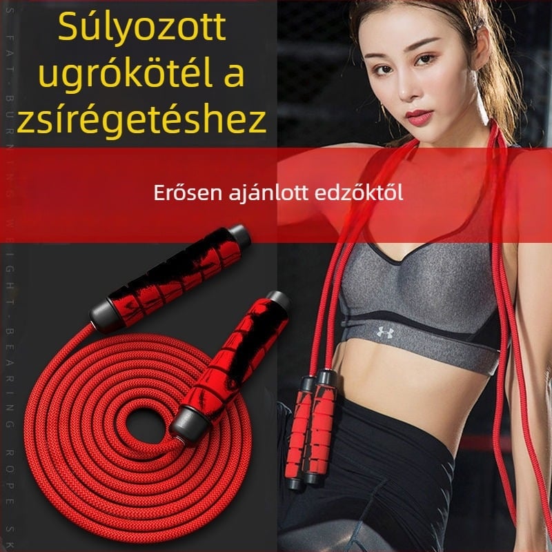 Pamutból készült vezeték nélküli ugrókötél felnőttek és gyerekek számára — edzés és zsírégetés